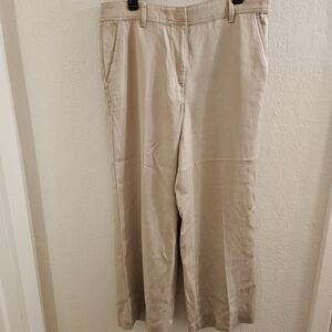Talbots Women's Wide Leg Khaki Trousers Size 12
